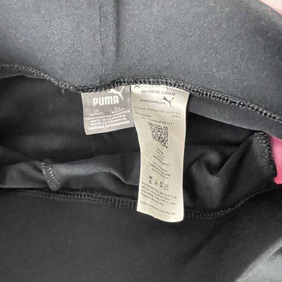 Puma Girls Active 2 piece set with leggings and tshirt Pink with Metallic Logo M - Picture 6 of 7